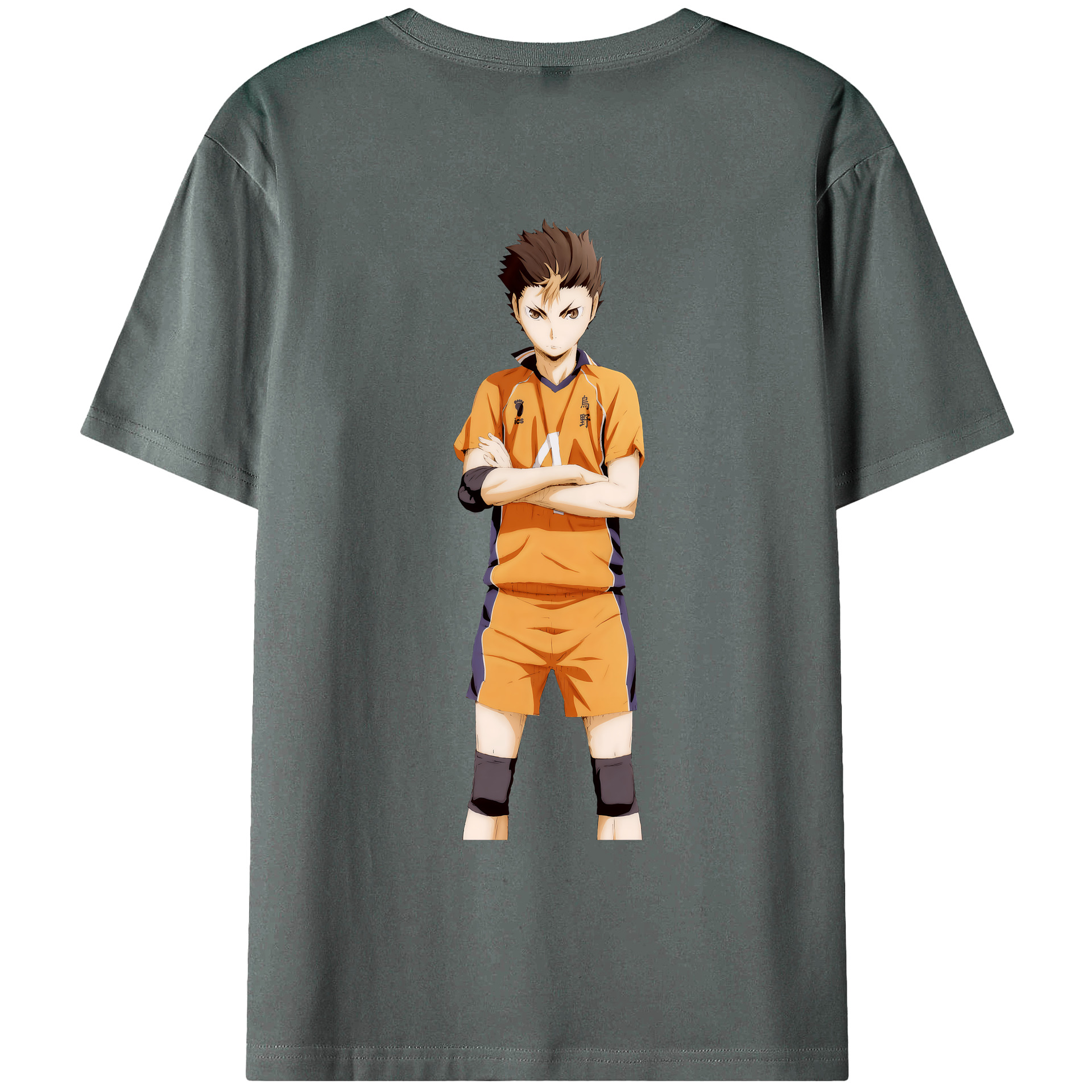 （画像用） ハイキュー!! Haikyu!! 綿100％ メンズ半袖Tシャツ（バックプリント） 通気性